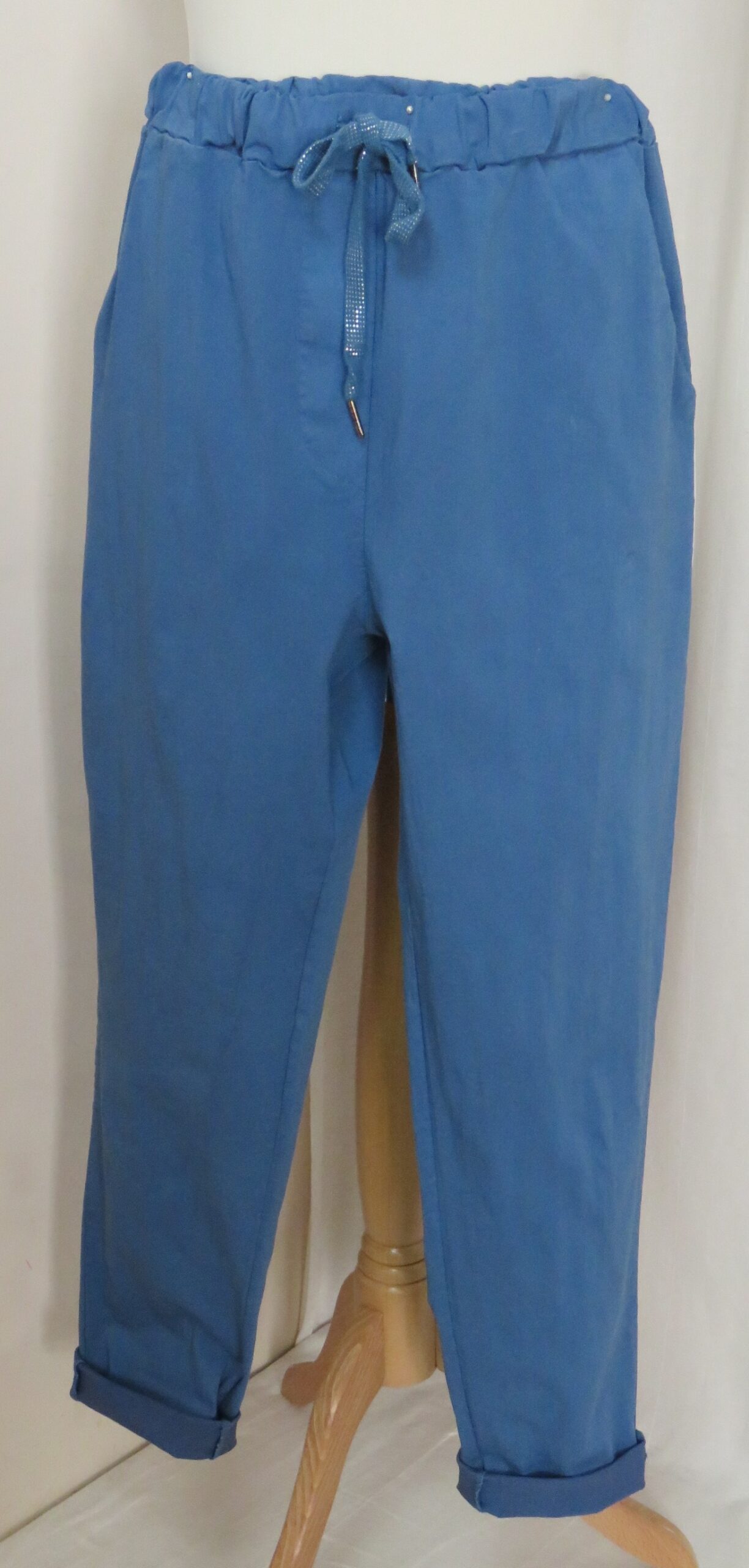 Cornflower blue, stretchy, Magic pants