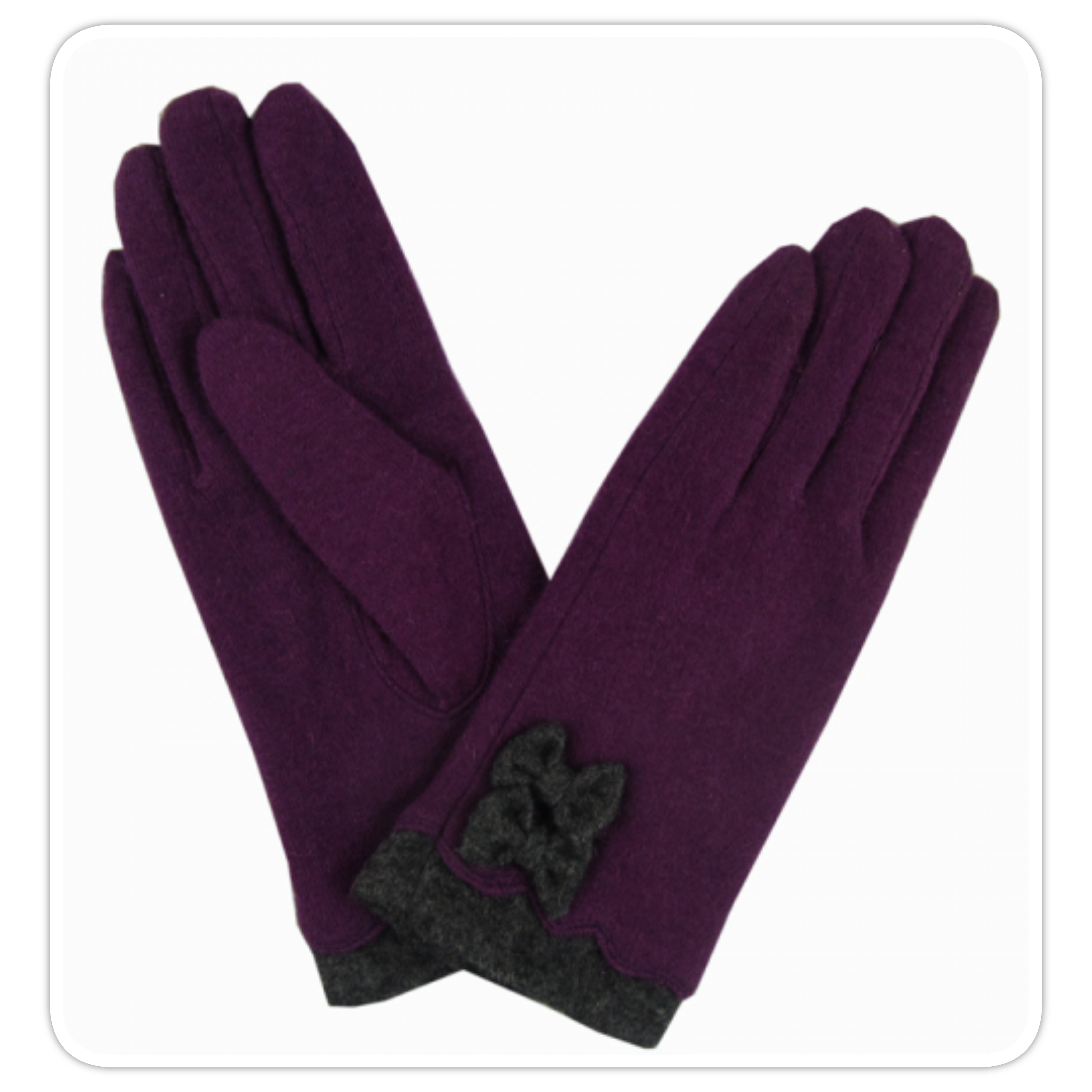 Purple bow gloves