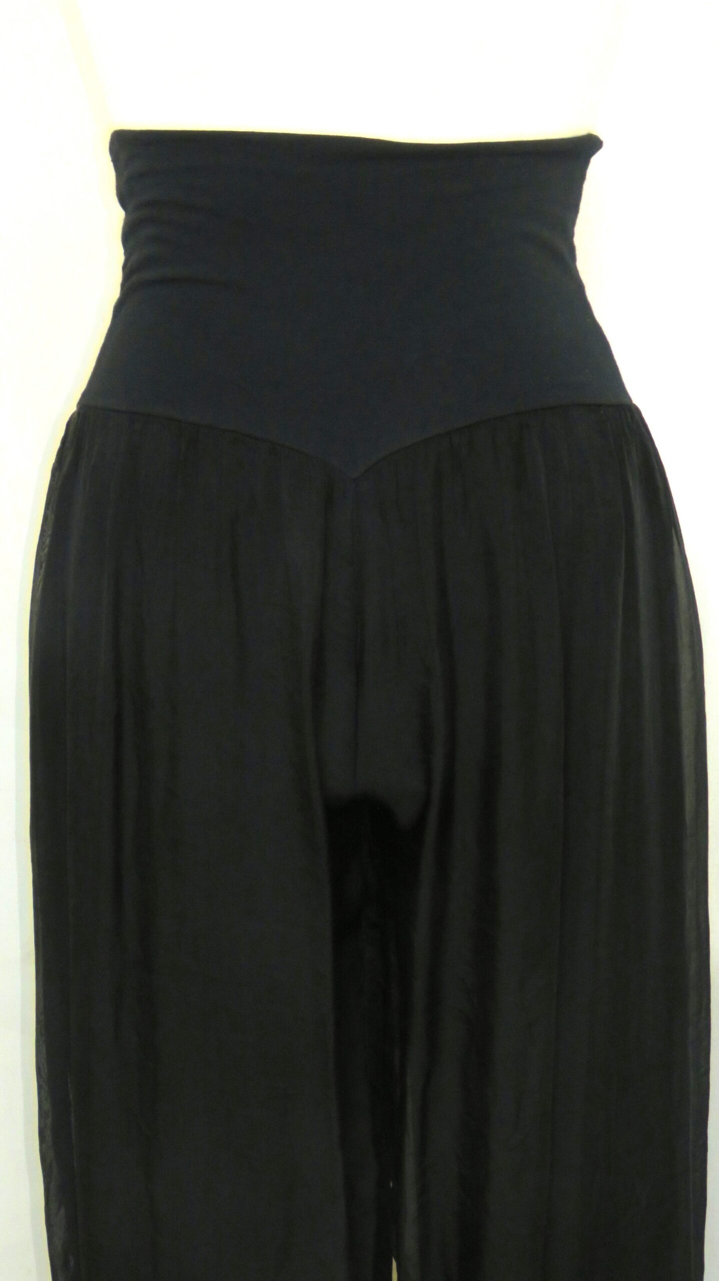 Black, silk, palazzo pants - 2b