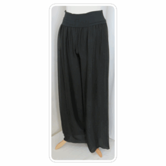 Black, 100% silk, palazzo pants
