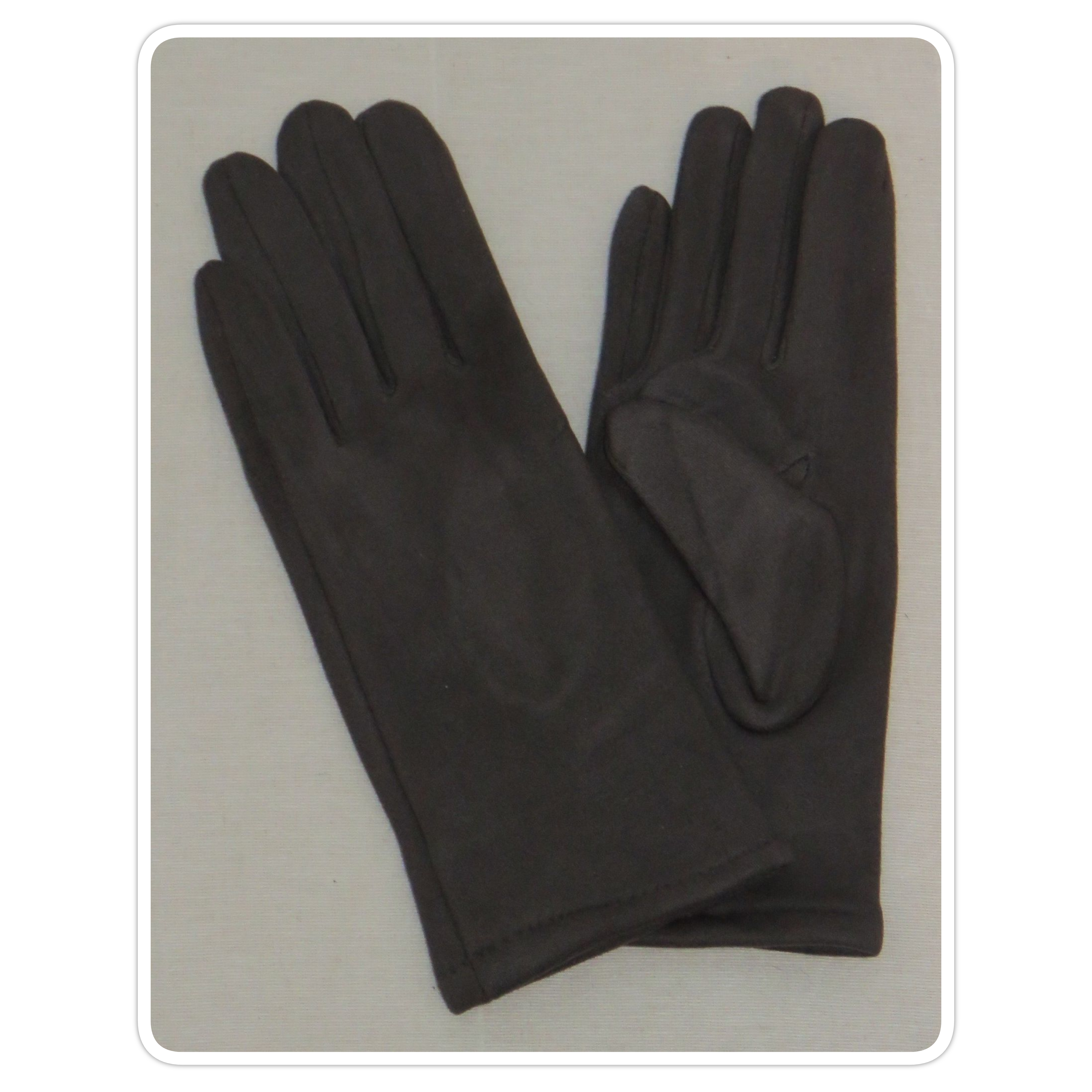 Charcoal, faux-suede gloves