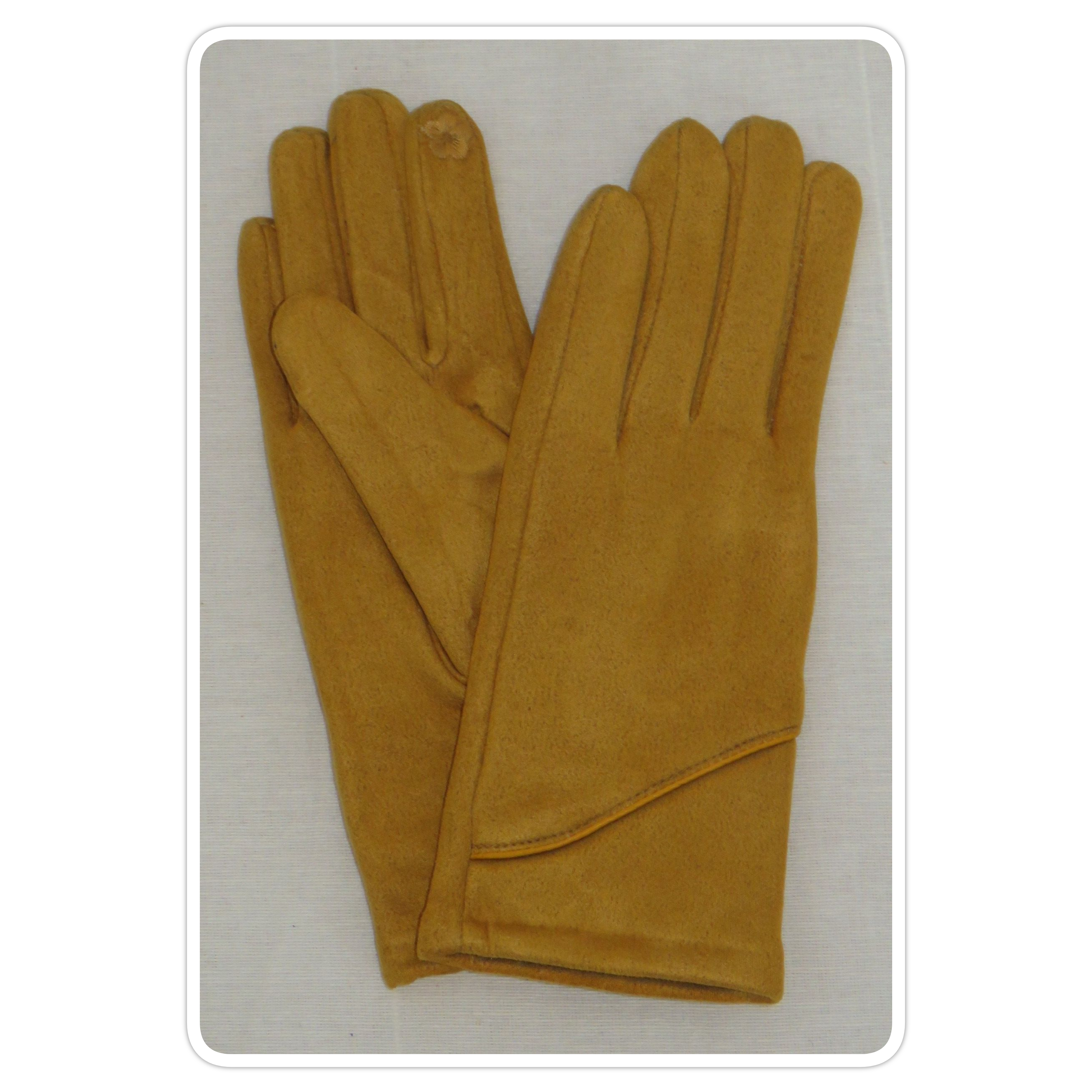 Mustard, seam-detail gloves