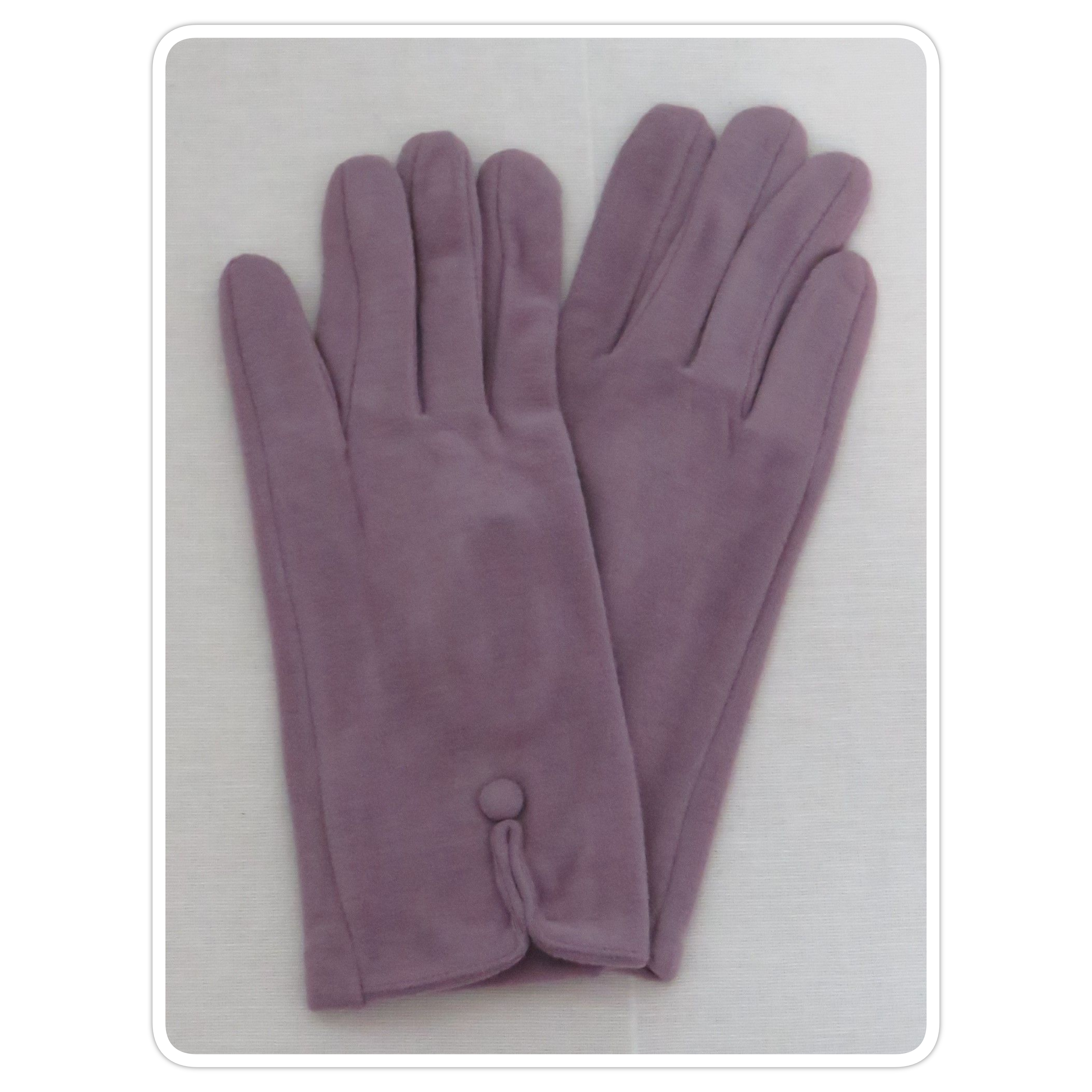 Dusky lilac, stretchy, button gloves
