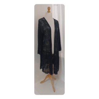 Black, cotton lace, cardigan/beach cover up