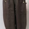 Brown, button-pocket pants - 1