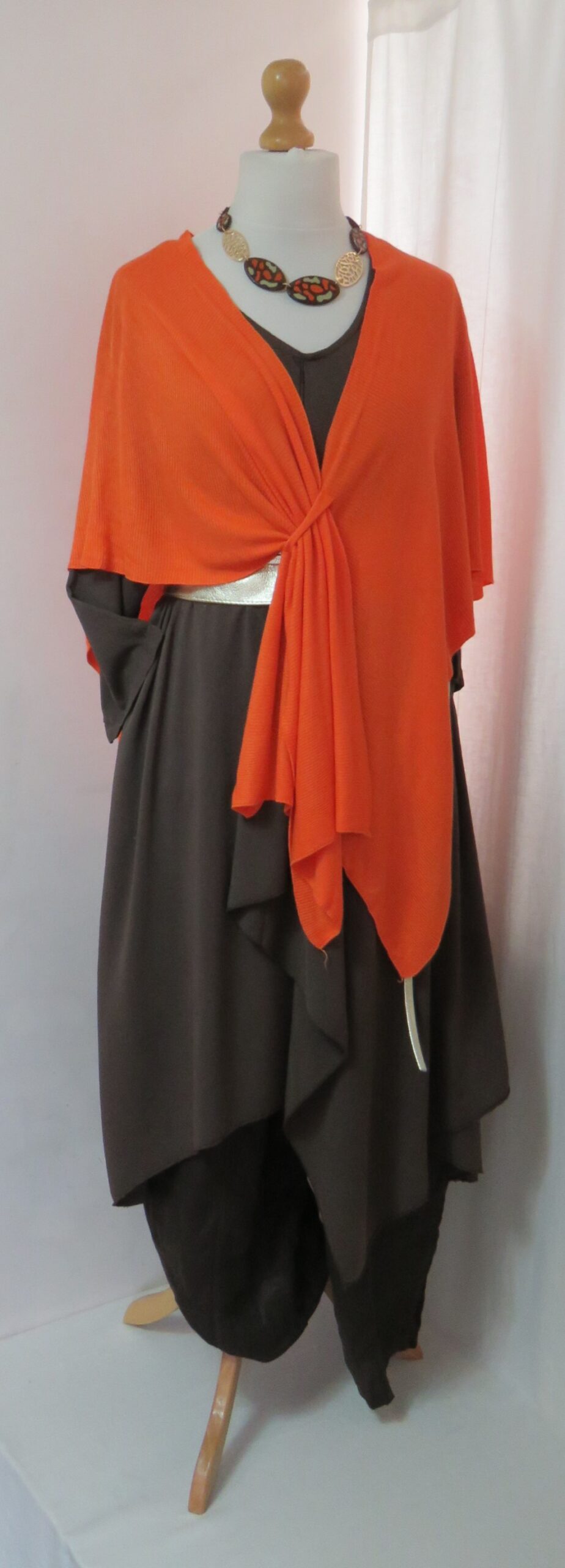 Brown, button-pocket pants - 14
