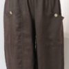 Brown, button-pocket pants - 2