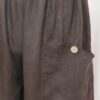 Brown, button-pocket pants - 5