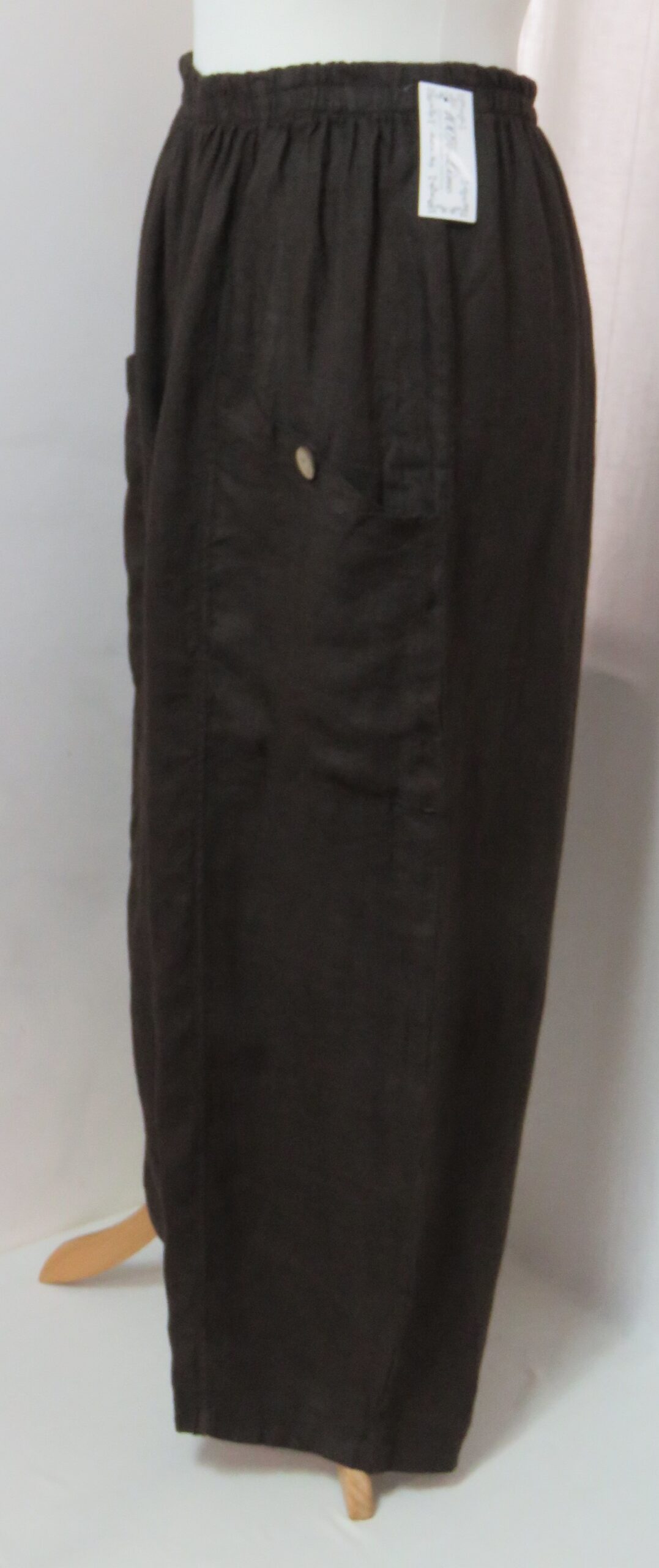Brown, button-pocket pants - 6