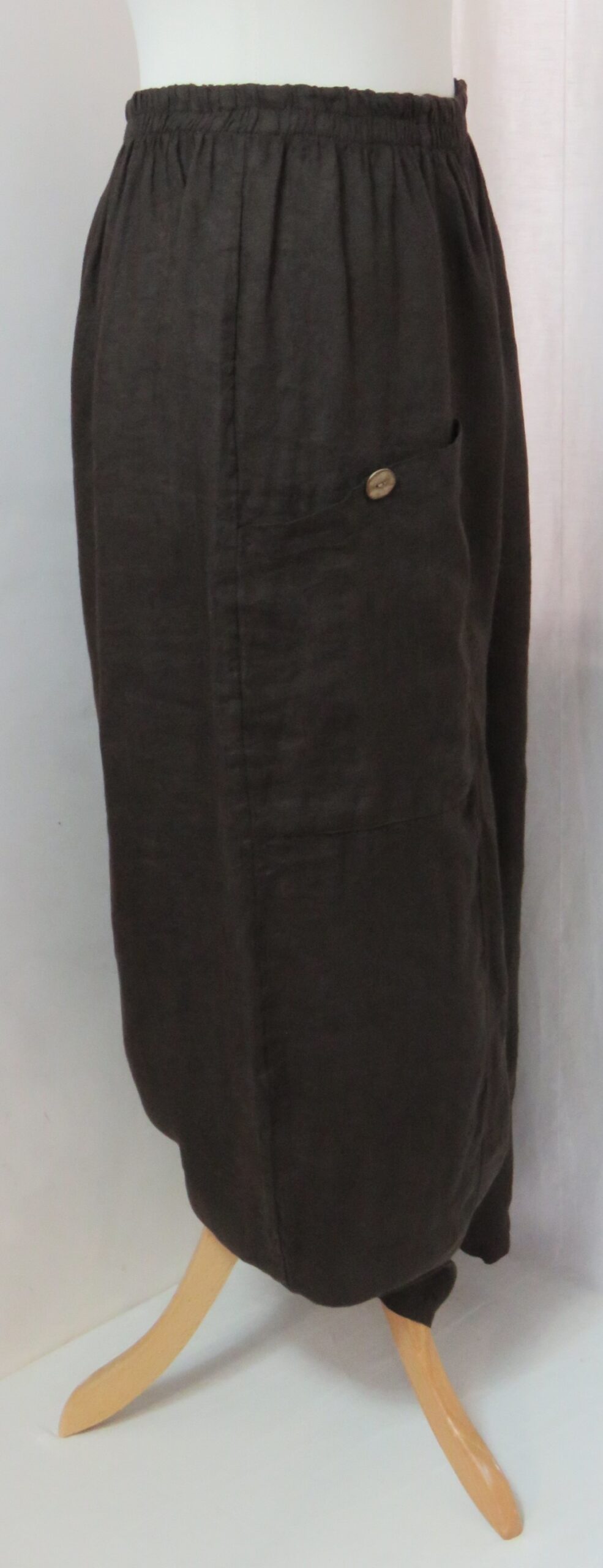 Brown, button-pocket pants - 9