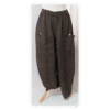 Brown, linen, harem pants