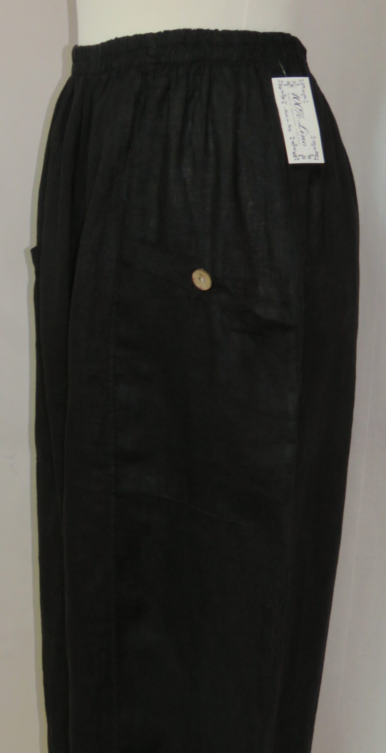 Black, button-pocket pants - 7