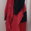 Red, fleece, ladder scarf - 20