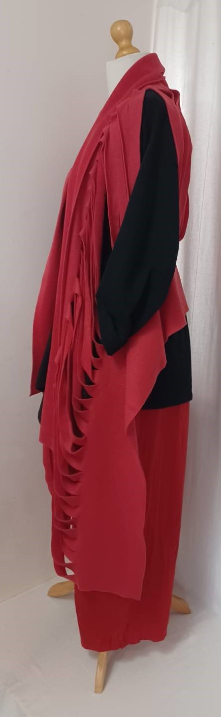 Red, fleece, ladder scarf - 20