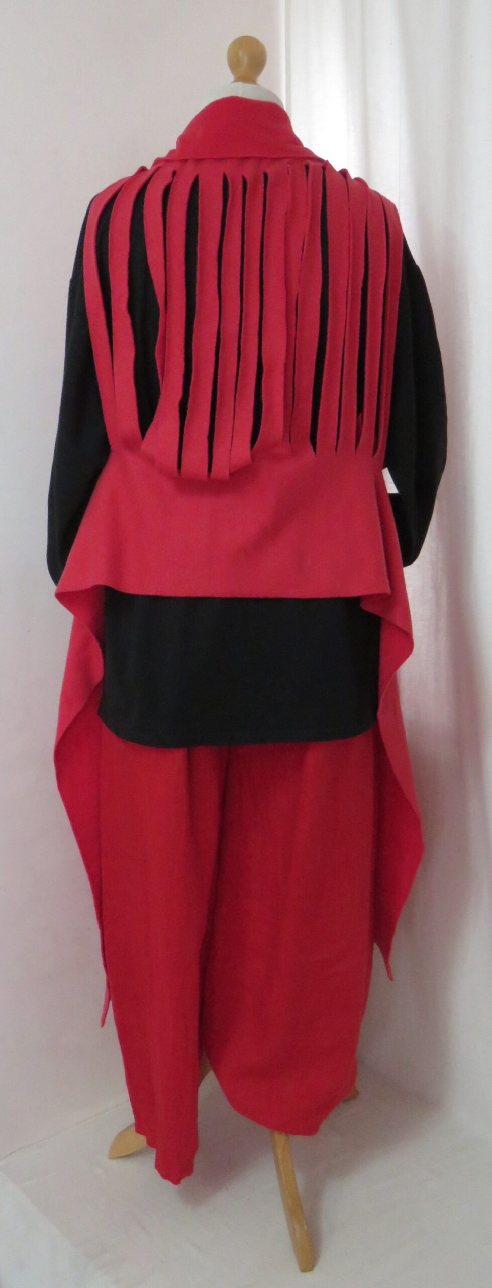 Red, fleece, ladder scarf - 23