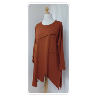 Ginger, cotton jersey, asymmetrical hem, tunic top