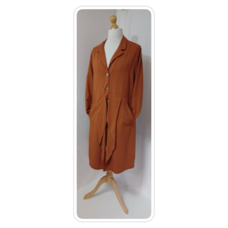 Ginger, cotton jersey, button-front, duster coat