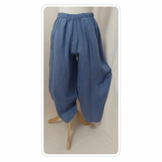 Cornflower blue, 100% linen, baggy "balloon" pants