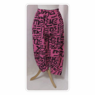 Fuchsia, text-print, baggy, light cotton sweatshirt, harem pants