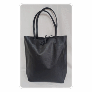 Genuine Italian leather, large, black, tote/shoulder bag