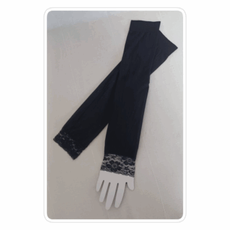 Black, lace-edge, arm warmers