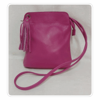 Fuchsia, leather, crossbody/shoulder bag