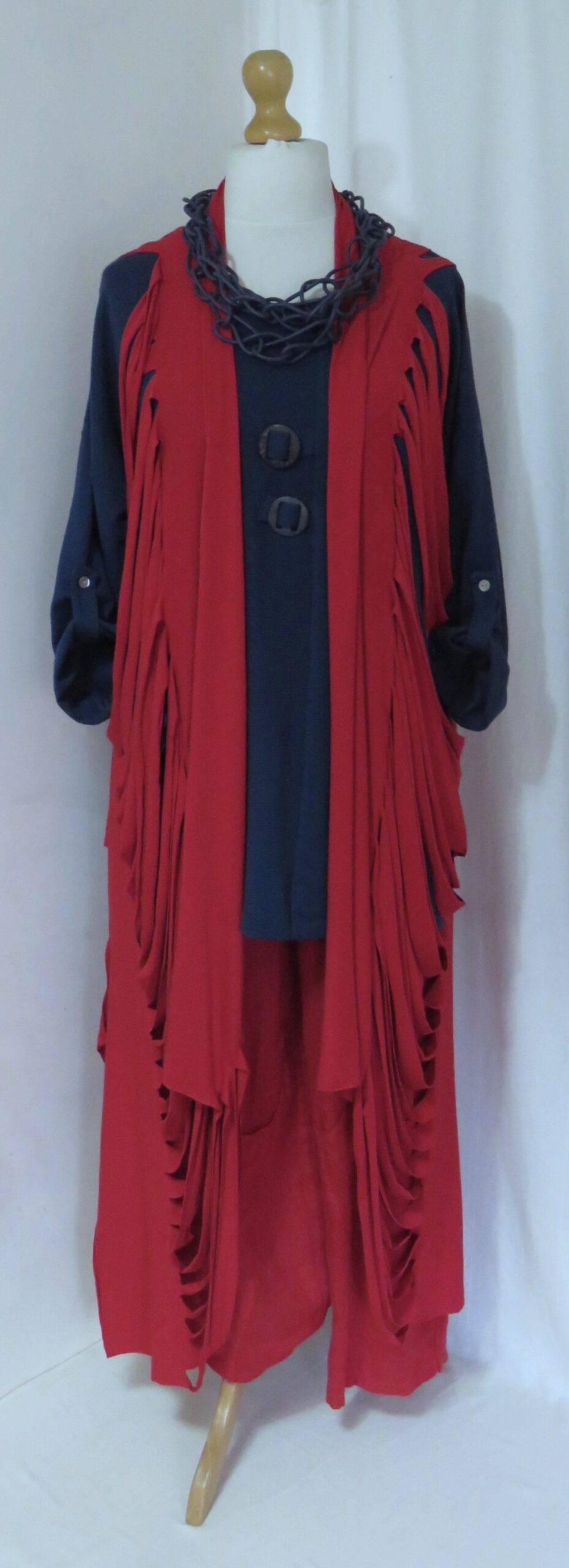Dark red, ladder scarf - 11