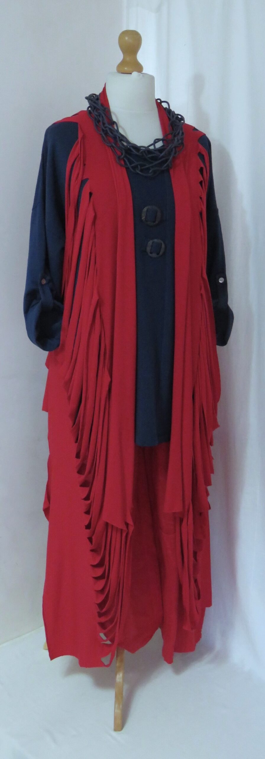 Dark red, ladder scarf - 14