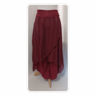 The Lydia, silk, layered, harem pants/culottes - Burgundy