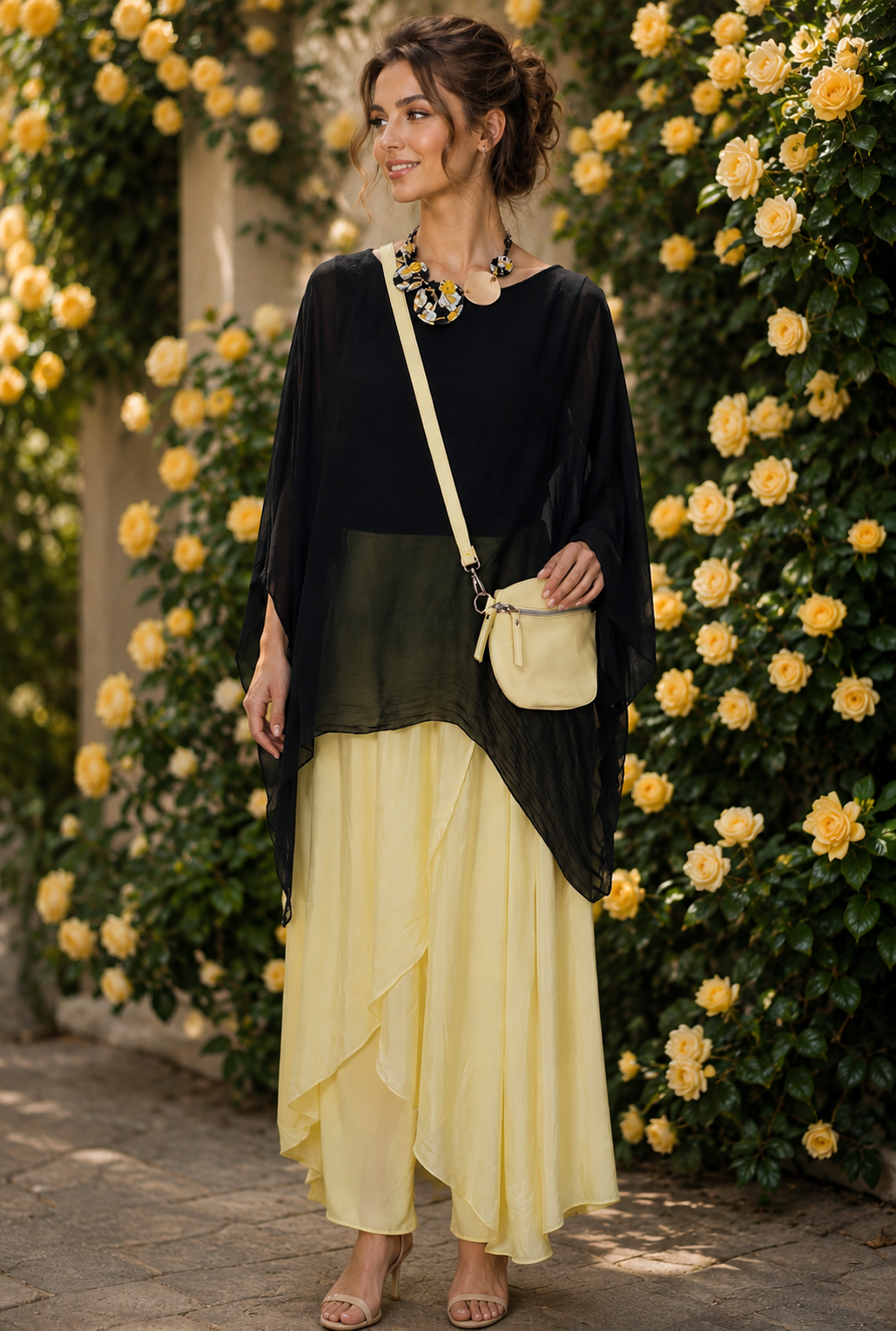 Lemon, silk, harem pants - 16