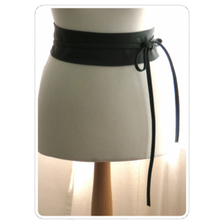 Bottle green, genuine Italian leather, sash belt