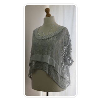 The Adeline, lace, batwing, cropped overtop - Silver grey