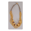 Mustard yellow, wooden-bead necklace