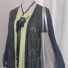 Yellow & black, ring lariat - 22