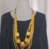Yellow, wooden necklace - 12