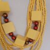 Yellow, wooden necklace - 6