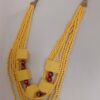 Yellow, wooden necklace - 8