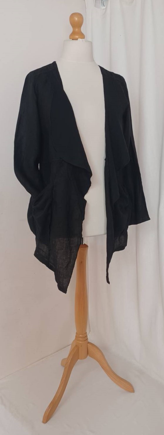 Black, linen jacket - 11