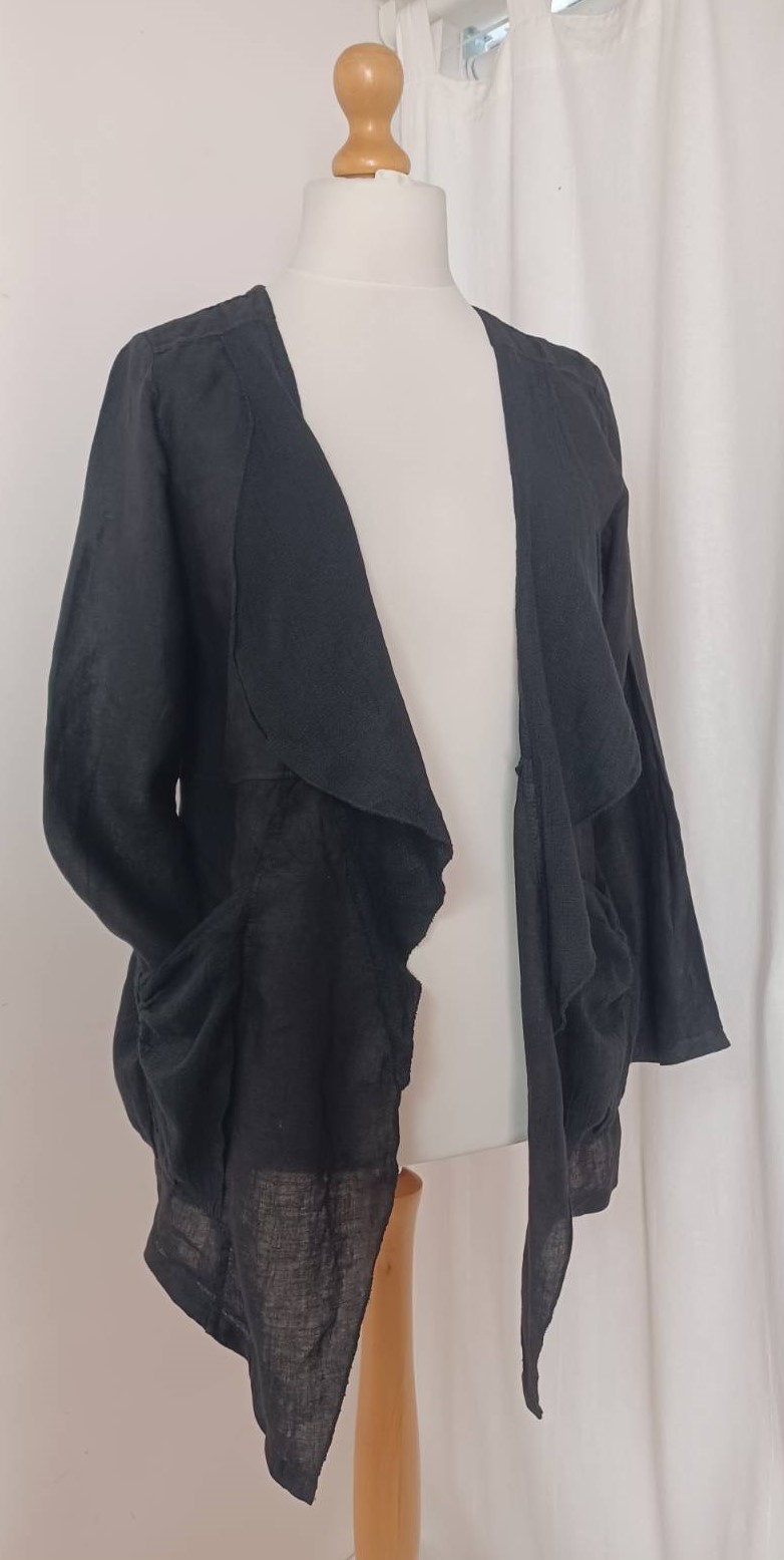 Black, linen jacket - 12