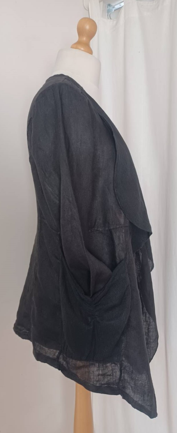 Black, linen jacket - 13