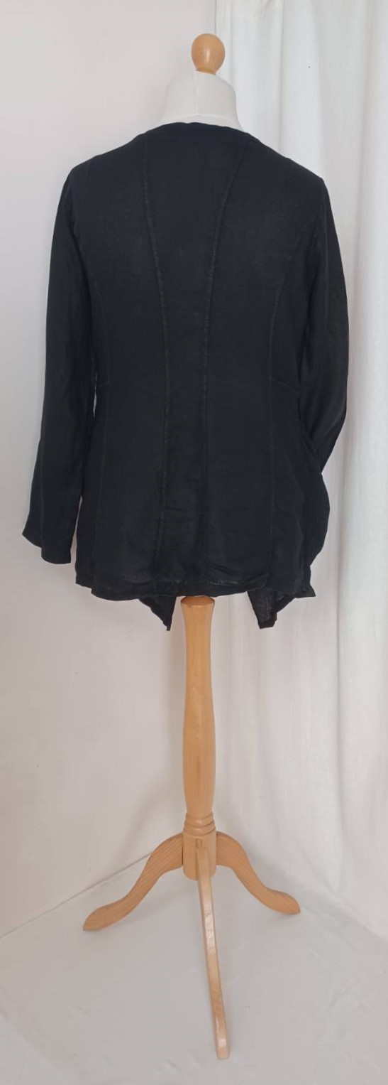 Black, linen jacket - 14