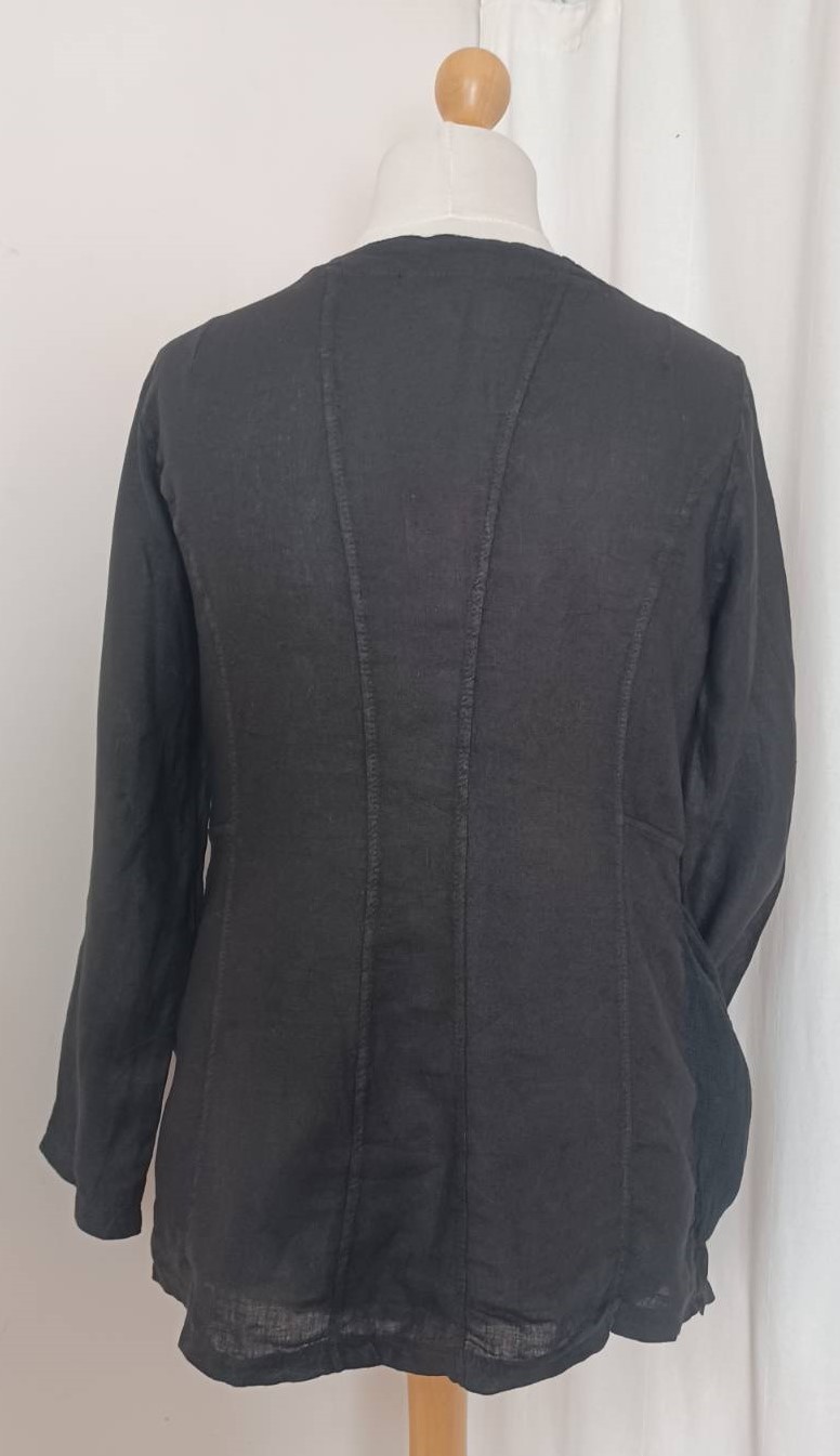 Black, linen jacket - 15