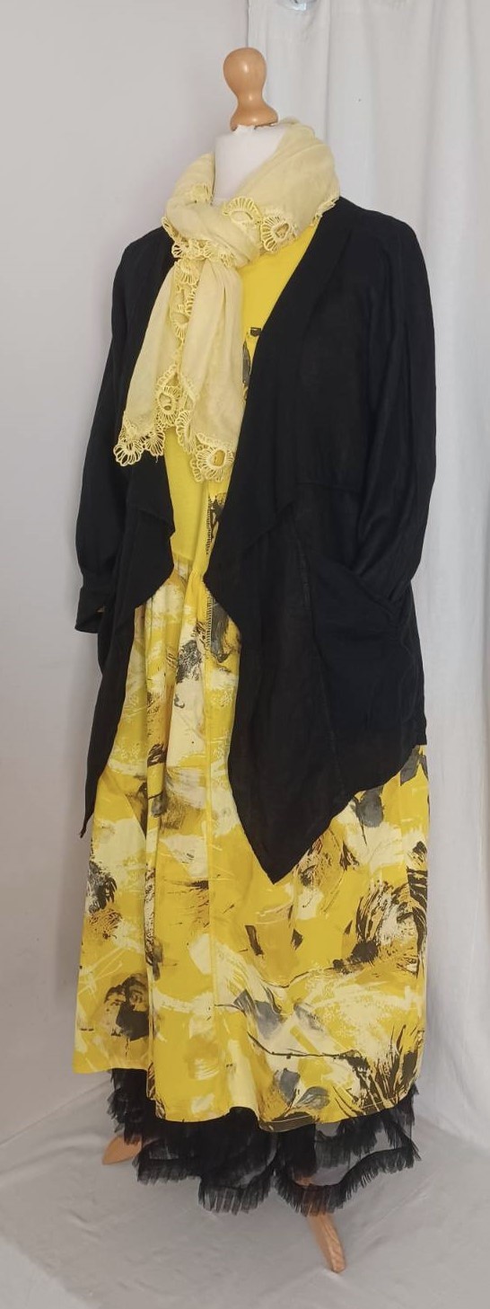 Black, linen jacket - 18