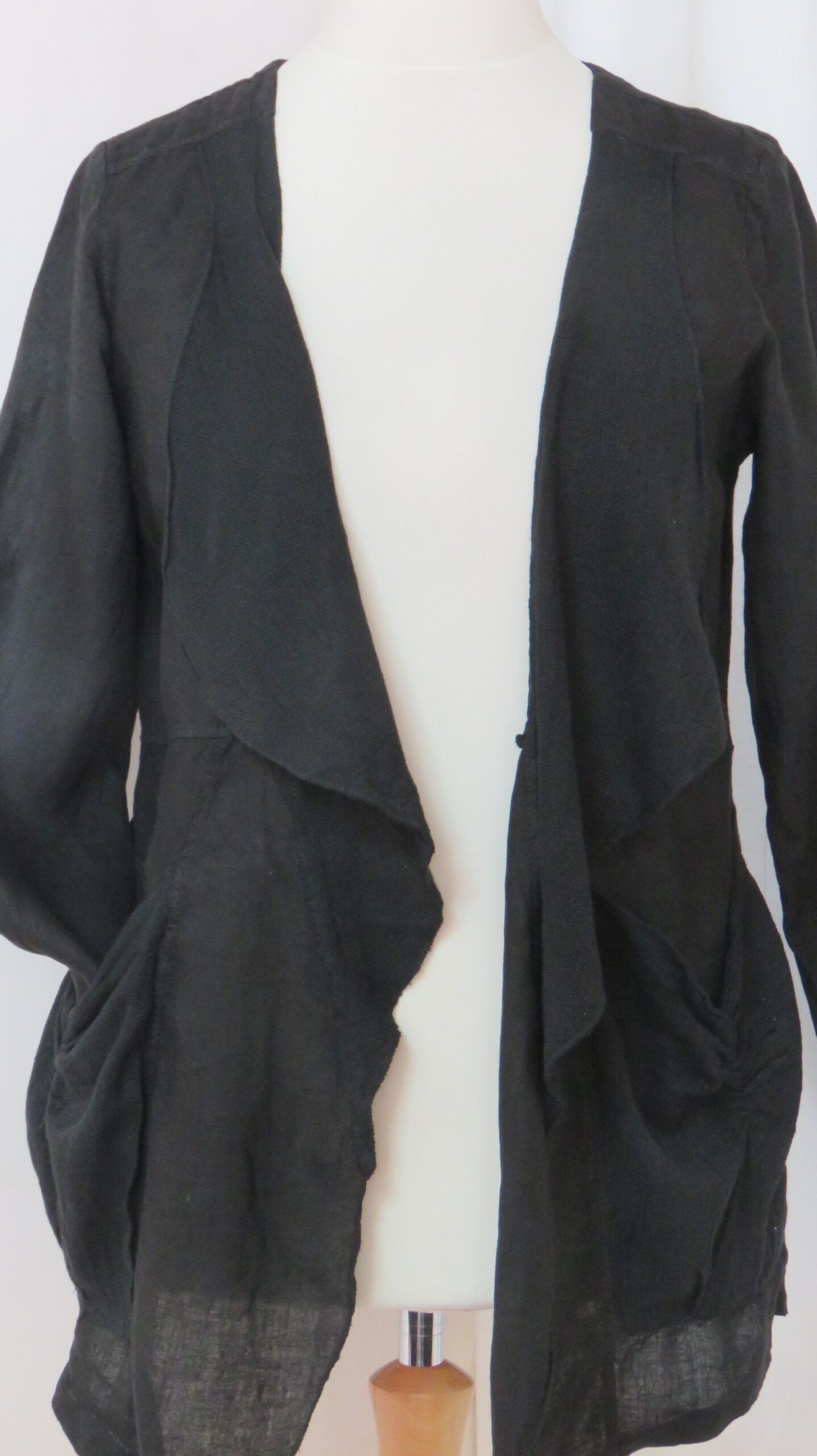 Black, linen jacket - 3