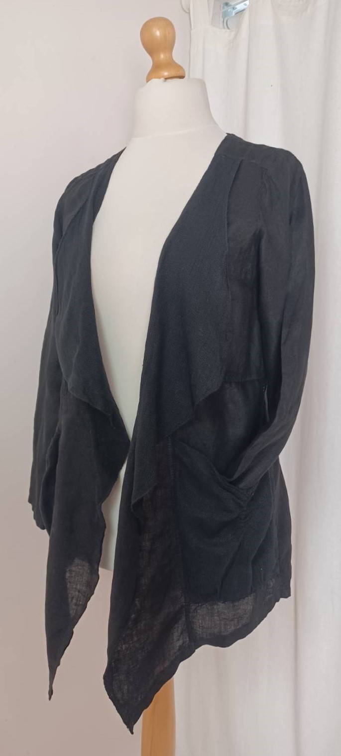 Black, linen jacket - 6