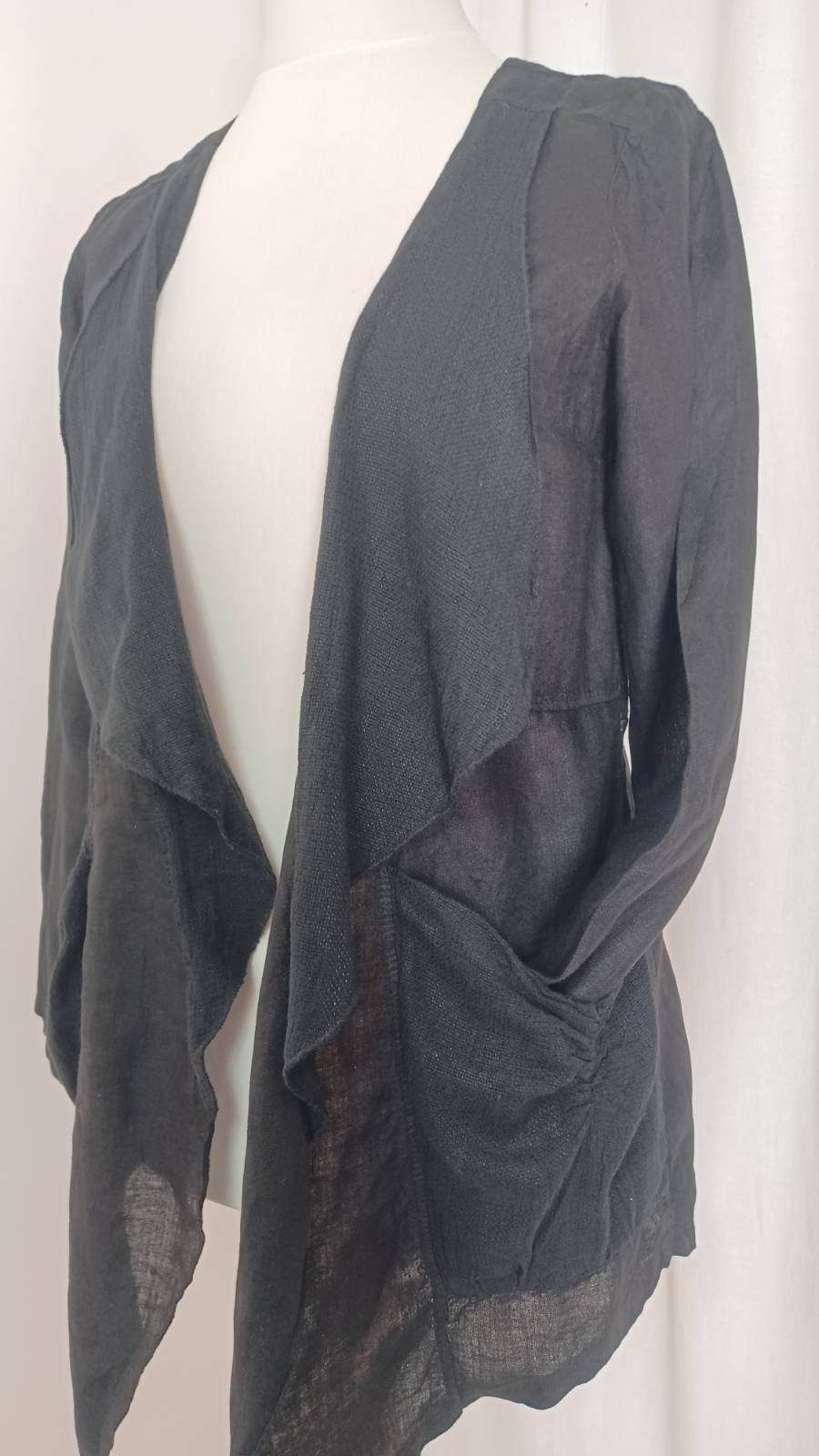 Black, linen jacket - 7