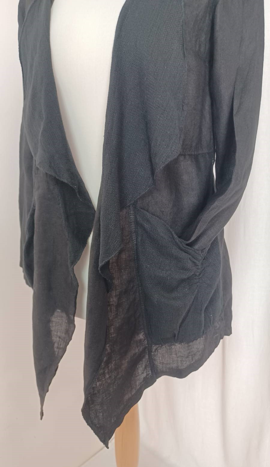 Black, linen jacket - 8
