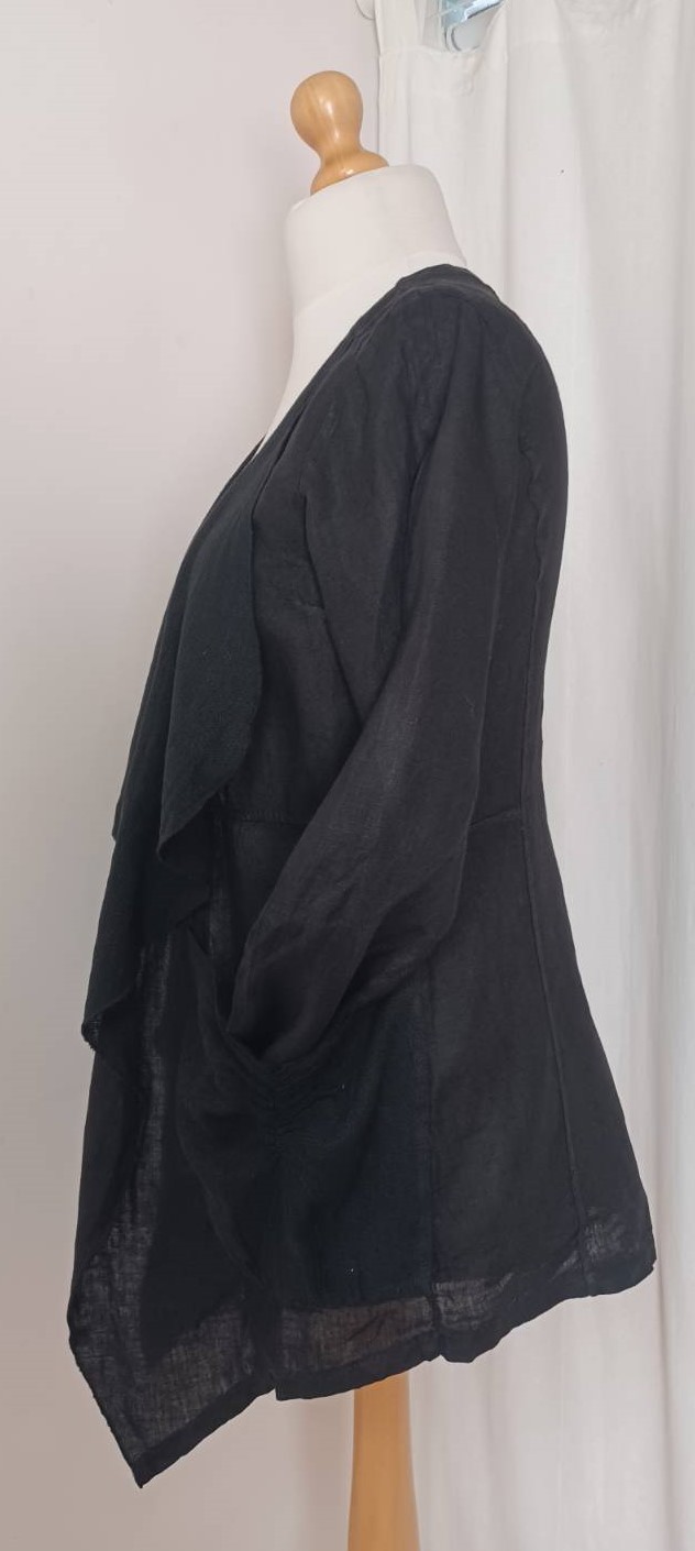 Black, linen jacket - 9