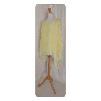 Lemon yellow, silk, batwing tunic blouse