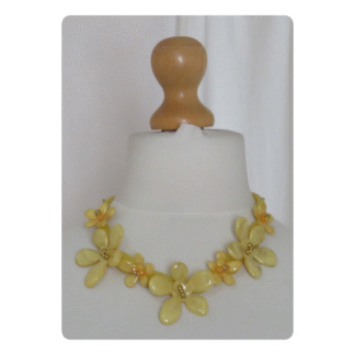 Short, yellow, flower chain necklace